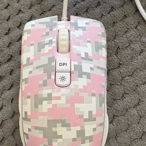 Pink and White Gaming Mouse